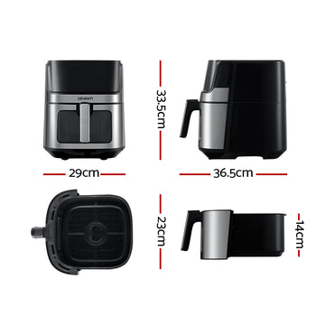 Devanti Air Fryer 6.5L LCD Fryers Clear Window - 0