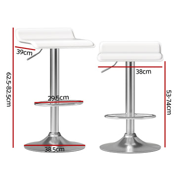 Artiss 4x Bar Stools Faux Leather Chair White - 0