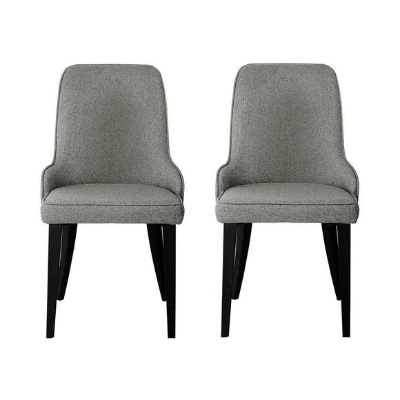Artiss Dining Chairs Set of 2 Linen Fabric Grey