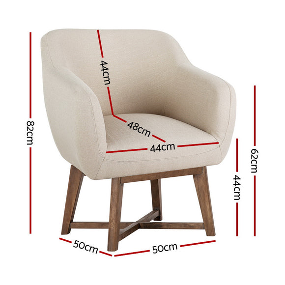 Artiss Armchair Tub Chair Beige Aston