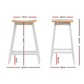 Artiss 2x Bar Stools Wooden Chairs Oak - 0