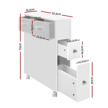 Artiss Bathroom Cabinet Storage Toilet Organiser - 0