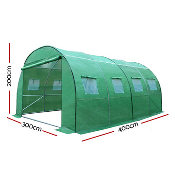Green Fingers Greenhouse 4x3x2M Walk in Green House Tunnel Plant Garden Shed Dome - 0