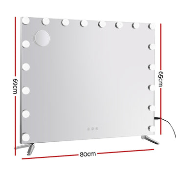 80x65cm Embellir Makeup Mirror Hollywood Vanity with LED Light Silver Legs - 0