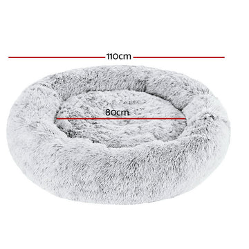 i.Pet Pet Bed Dog Cat 110cm Calming Extra Large Soft Plush Light Charcoal - 0