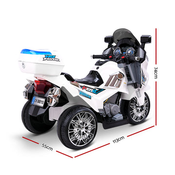 Rigo Kids Ride On Motorbike Motorcycle Car White - 0
