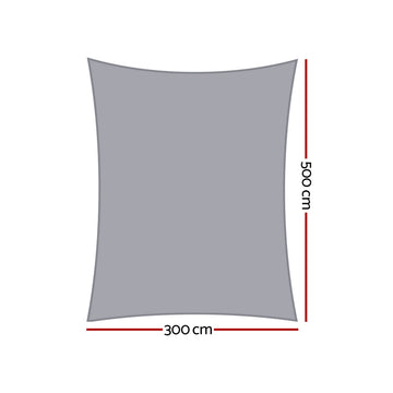 Instahut Waterproof Shade Sail Shade cloth 220GSM Canopy 3x5m - 0