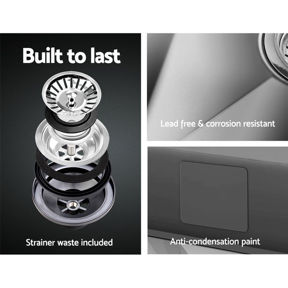 Cefito Kitchen Sink 51X45CM Stainless Steel Basin Single Bowl Silver