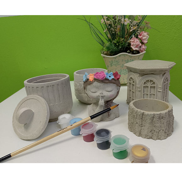 Mixed, hand-made succulent planters x 5