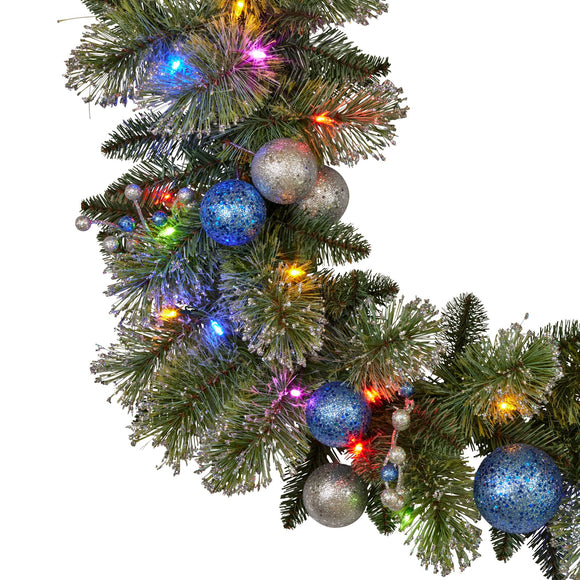 Christabelle 274cm Blue Collection Multicolour Pre-Lit Christmas Garland