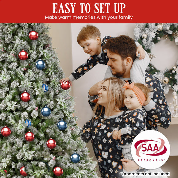 Christabelle Snowy Crown Pine 2.7m Multicolour Pre-Lit Christmas Tree with 2429 Tips