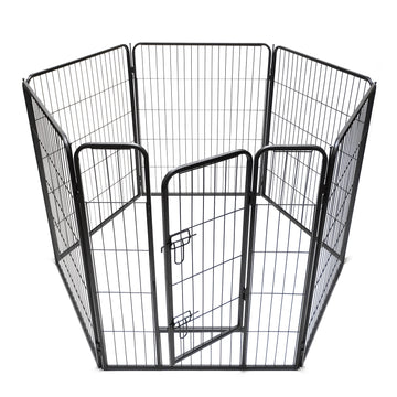 YES4PETS 6 Panels 100 cm Heavy Duty Pet Dog Cat Puppy Rabbit Exercise Playpen Fence Extension With Cover - 0
