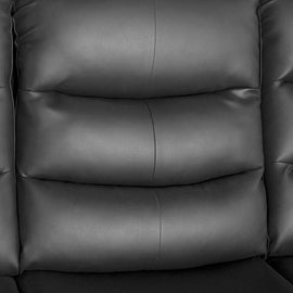 3+1+1 Seater Recliner Sofa In Faux Leather Lounge Couch in Black - 0