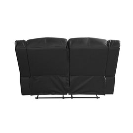 3+2 Seater Recliner Sofa In Faux Leather Lounge Couch in Black - 0