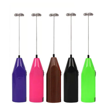 Electric Kitchen Mini Foamer Milk Frother Egg Beater Stirrer Whisk Mixer Tool - Purple - 0