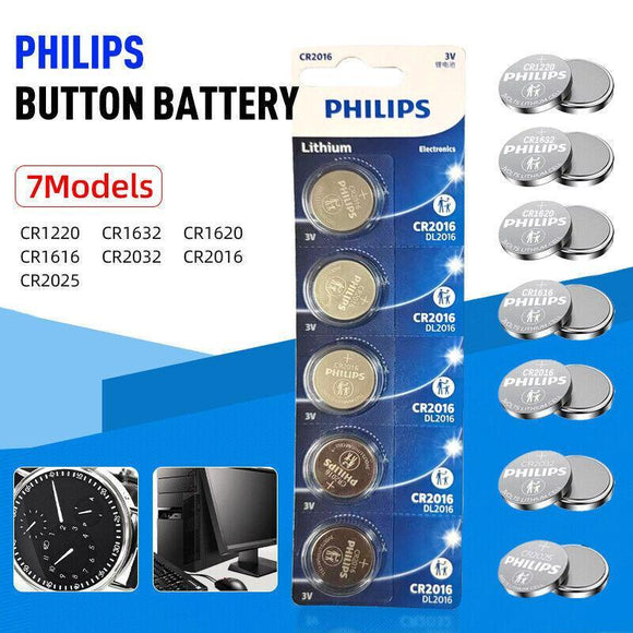5-20Pcs Philips Cr1220 Cr1616 Cr1620 Cr1632 Cr2016 Cr2025 Cr2032 Button Battery - CR1620-20PCS
