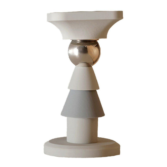 Silicone Silent Door Stopper with Suction Base and Secure Hold Catch Design - White