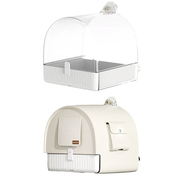 3in1 Parrot Bath Basin Bird Bathtub Cage or Accessory Pet Bird Feeder Water Bowl - Overdress - 0