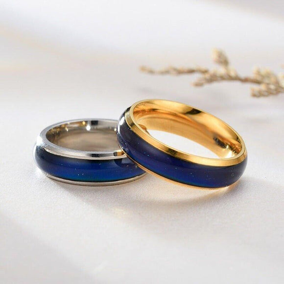 Mood Colour Changing Ring Temperature Sensitive Stainless Steel US Size 8 - Rose Gold