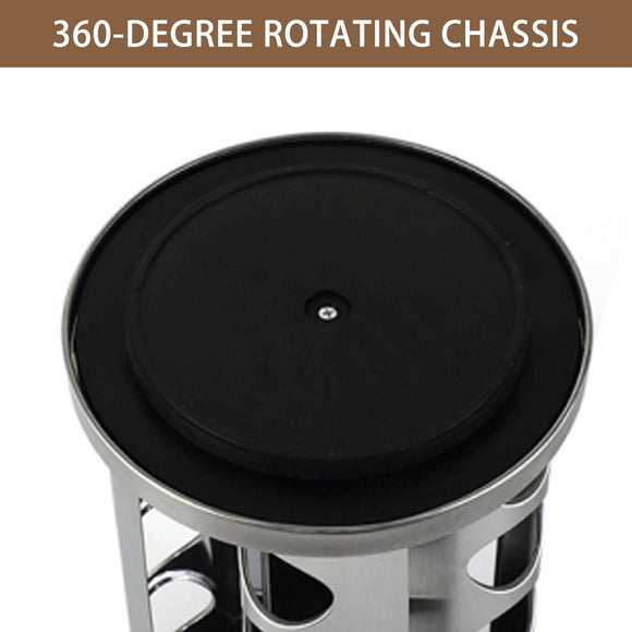 Stainless Steel Rotating Spice Rack Organizer Kitchen Seasoning Jar Holder Use