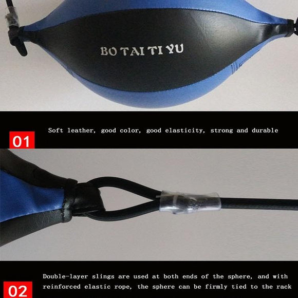 Suspended Boxing Training Ball - Pear Shape - Blue Black
