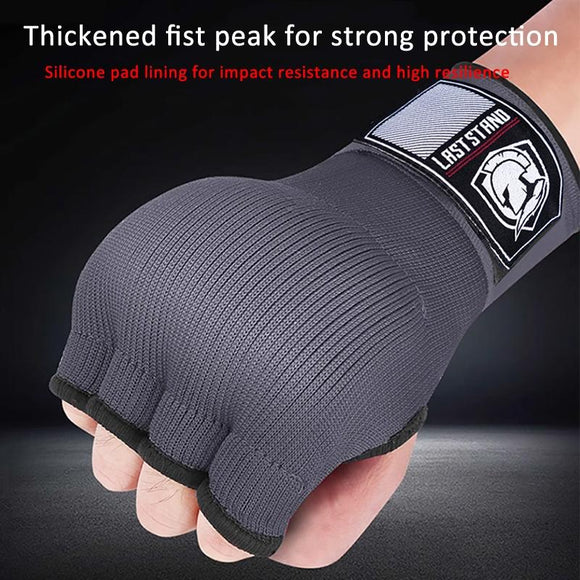 Protective Half Finger Boxing Gloves With Gel Padding And Wrist Support - One Size - Black