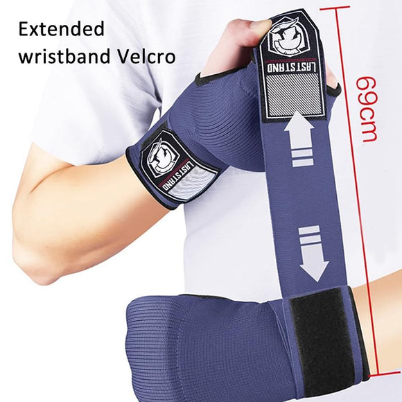 Protective Half Finger Boxing Gloves With Gel Padding And Wrist Support - One Size - Black