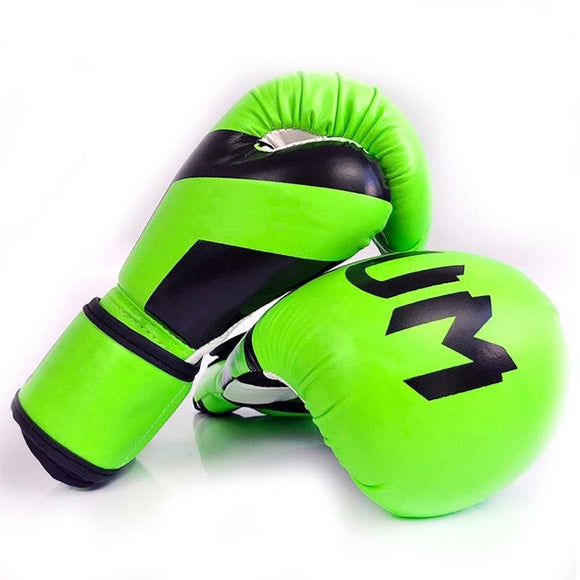 Professional Boxing Gloves For Adult Training - 10Oz Muay Thai Fighting - Fluorescent Yellow