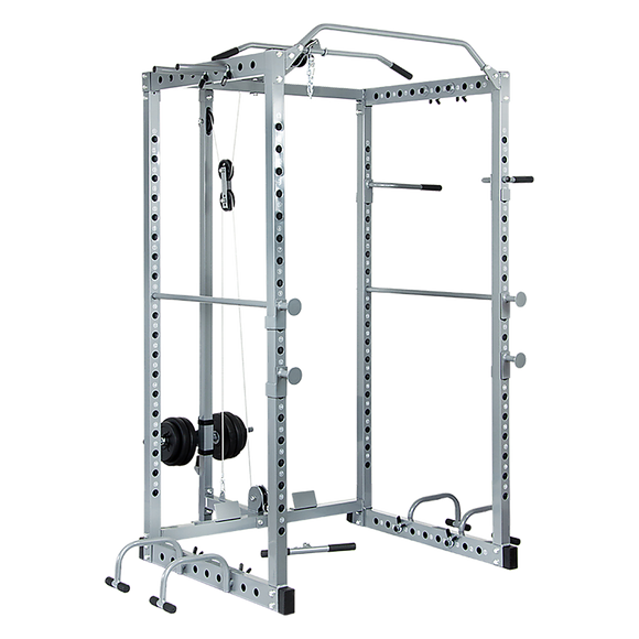 Power Rack Squat Cage Stands w Lat Pulldown Home Gym
