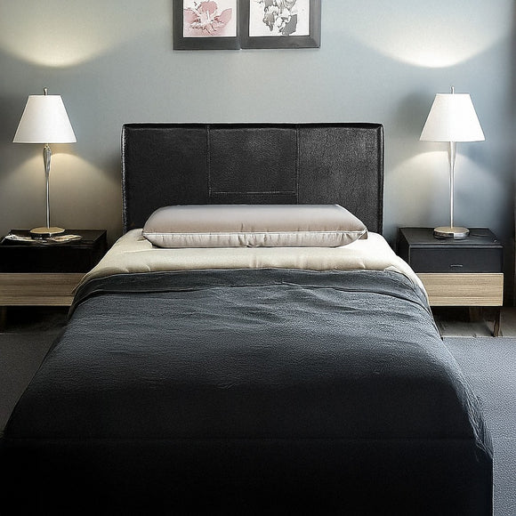 PU Leather Single Bed Headboard Bedhead - Black