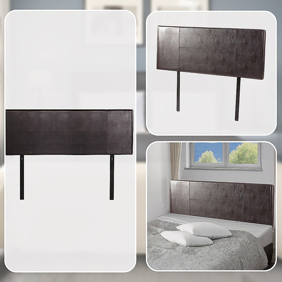 PU Leather Queen Bed Headboard Bedhead - Brown