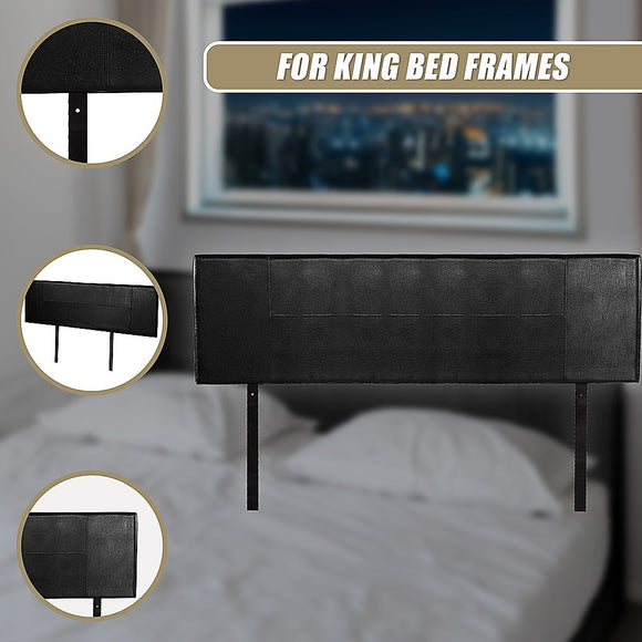 PU Leather King Bed Headboard Bedhead - Black