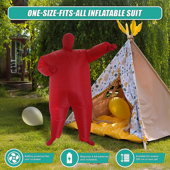 Red Alert Inflatable Costume Fancy Dress Suit Fan Operated