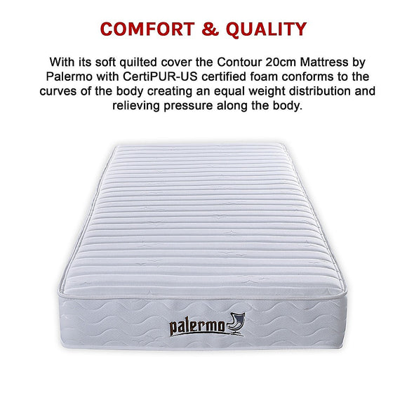 Contour Encased Coil King Single Mattress – Hybrid Support with CertiPUR-US® Certified Foam Comfort Layers
