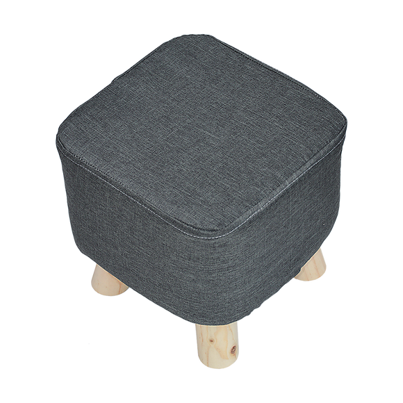 Fabric Ottoman Foot Stool Rest Pouffe Footstool Wood Storage Padded Seat