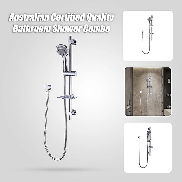 Hand Held Shower Rail Soap Dish Bathroom Set