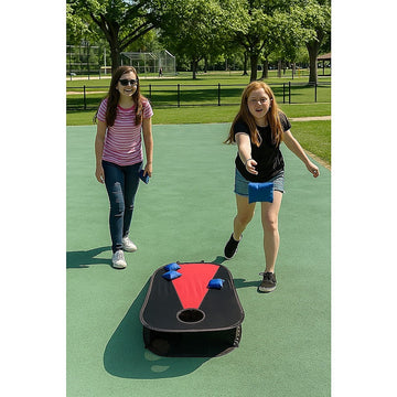 Collapsible Portable Corn Hole Boards With 8 Cornhole Bean Bags, Carry Case - 0