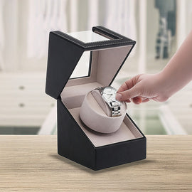 Automatic Watch Winder Display Box Case Motor Rotation Storage PU Leather - 0