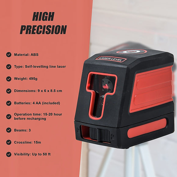 Self Leveling Laser Level 15m Cross Line Line Beam Tool