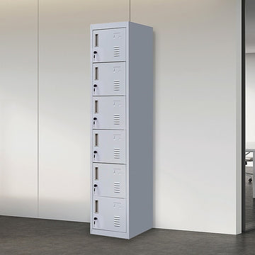 6-Door Locker for Office Gym Shed School Home Storage - 0