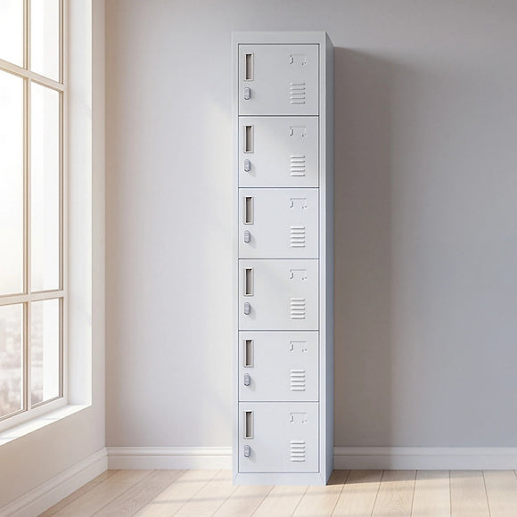 6-Door Locker for Office Gym Shed School Home Storage
