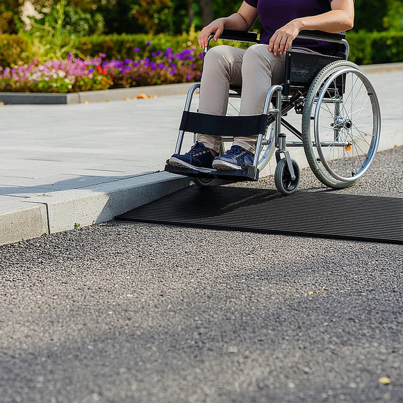 Cuttable Threshold Ramp Rubber Wheelchair Ramp Solid 4 cm Rise 90 cm Wide