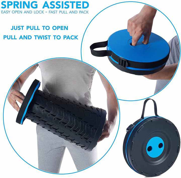 Blue Portable Outdoor Telescopic Folding Stool with 100 Weight-Bearing Buckles, Lightweight and Compact Design, Perfect for Fishing, Camping, and Travel