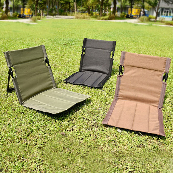 Portable Folding Beach Chair - Reclining Outdoor Seat 68x39.5x40.5cm with Carry Bag in white