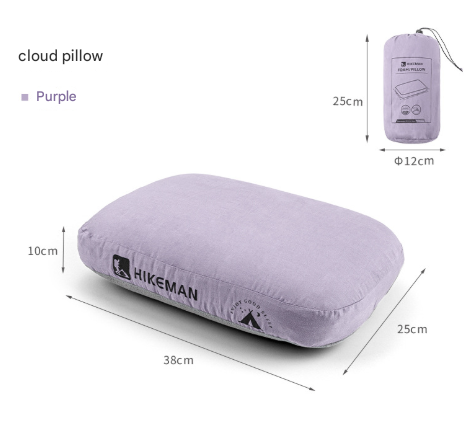 Purple Reversible Memory Foam Travel Pillow - All-Season Comfort Neck Support for Deep Sleep & Portability
