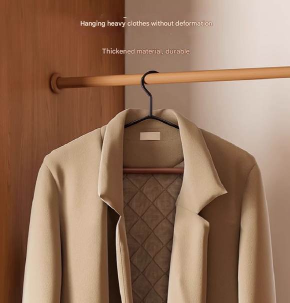 Premium Solid Wood Clothes Hangers Set of 6 - Wide Shoulder Non-Slip Suit Hangers