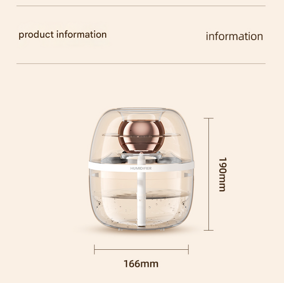 Pink Crystal Clear Dual Mist Humidifier - Ultrasonic Cool Mist & Quiet Operation with Ambient Night Light for Bedroom & Office