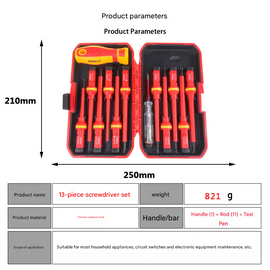 Orange Insulated Screwdriver Set - Multi-Bit Electrician's Tool Kit with Magnetic Tips & Quick-Change Handle(6136) - 0