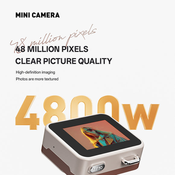Red Retro Mini Digital Camera Keychain - 48MP Portable Pocket Camcorder with 1080p HD Video