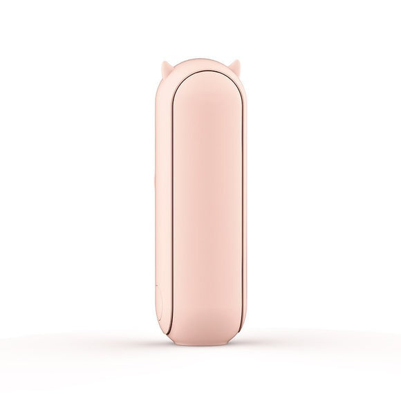 Pink 2-in-1 Foldable Mini Fan & Power Bank - Ultra-Compact USB Rechargeable Personal Fan
